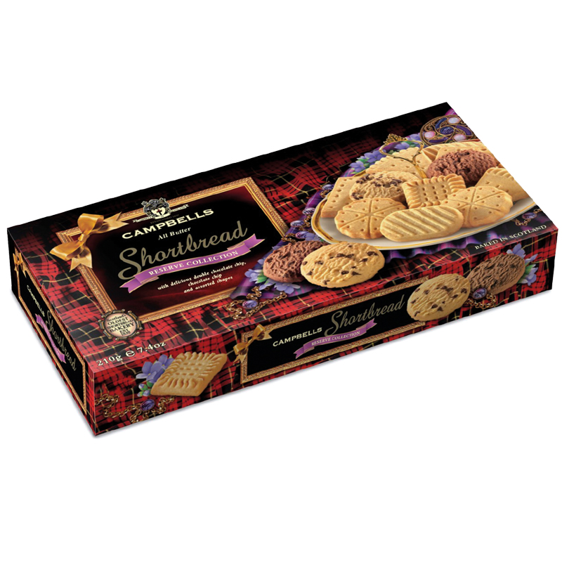 210g Shortbread Reserve Collection (a selection of delicious double choc chip, chocolate chip and assorted shapes)
