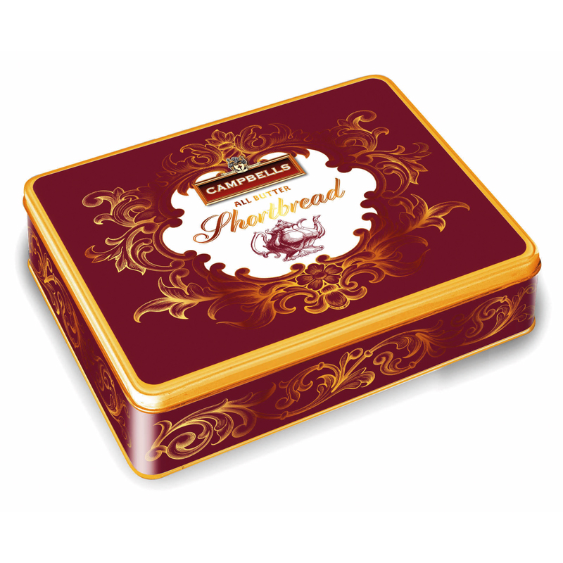 150g Victorian Burgundy Tin (assorted shapes shortbread)
