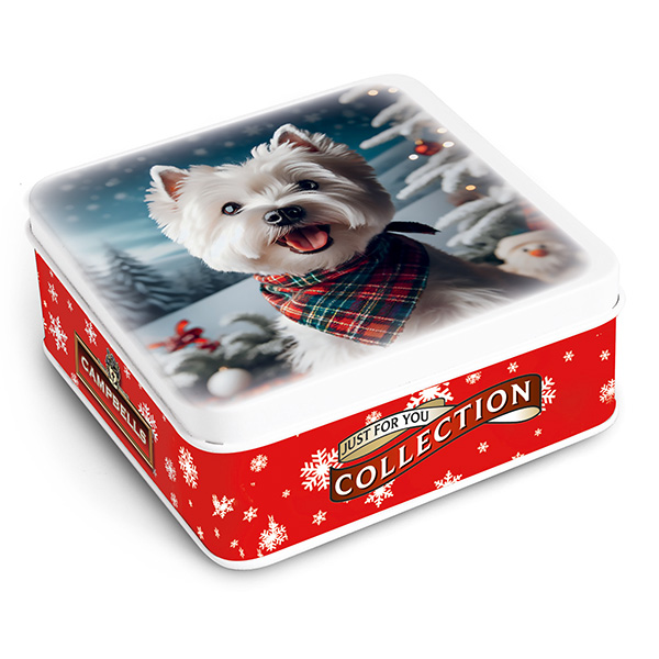 90g Westie with Tartan Neckerchief Tin (Shortbread Fingers)