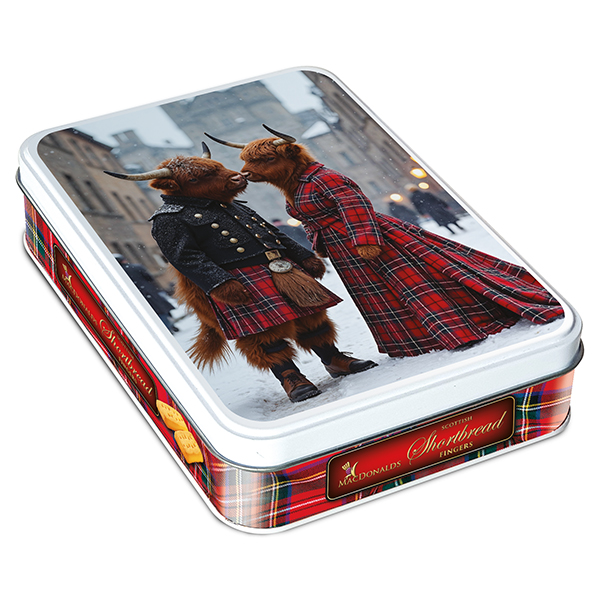 200g Cows Kissing in Snow Tin (Shortbread Fingers)